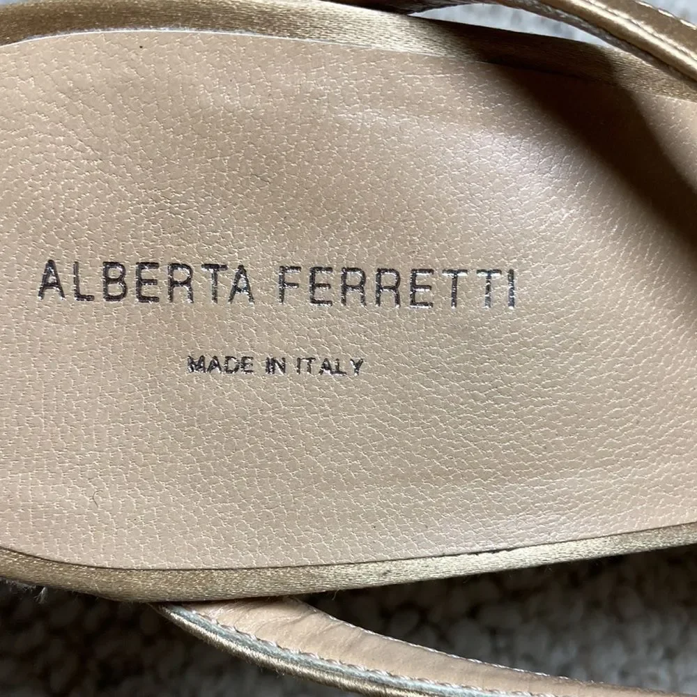 Alberta Ferretti Gold Heels Size 41 / 10.5
